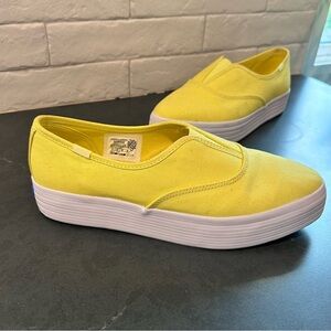 Keds sz 8 Point slip sneakers Yellow Canvas Slip-On Sneakers